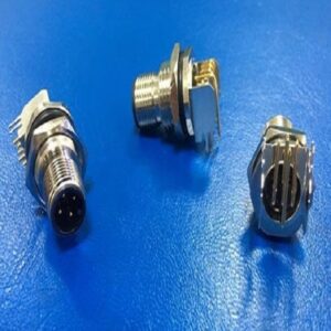 M12 A-code 4Pin Male 90° Front Panel Mount Connector