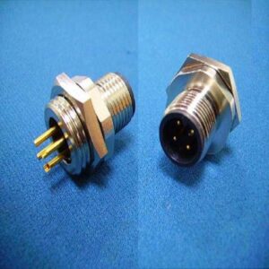 M12 A-code 4Pin Male Rear Panel Mount Dip Type Connector, PG9