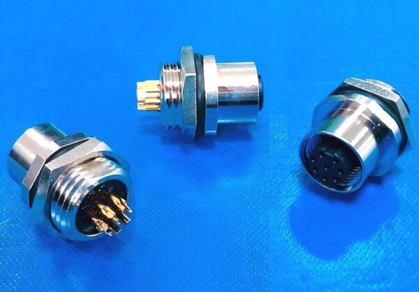 M12 A-code Female Panel Mount Connector