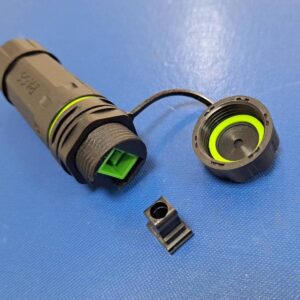 IP68 Waterproof Duplex LC Fiber Optic Connector with Cable Gland and Dust Cap