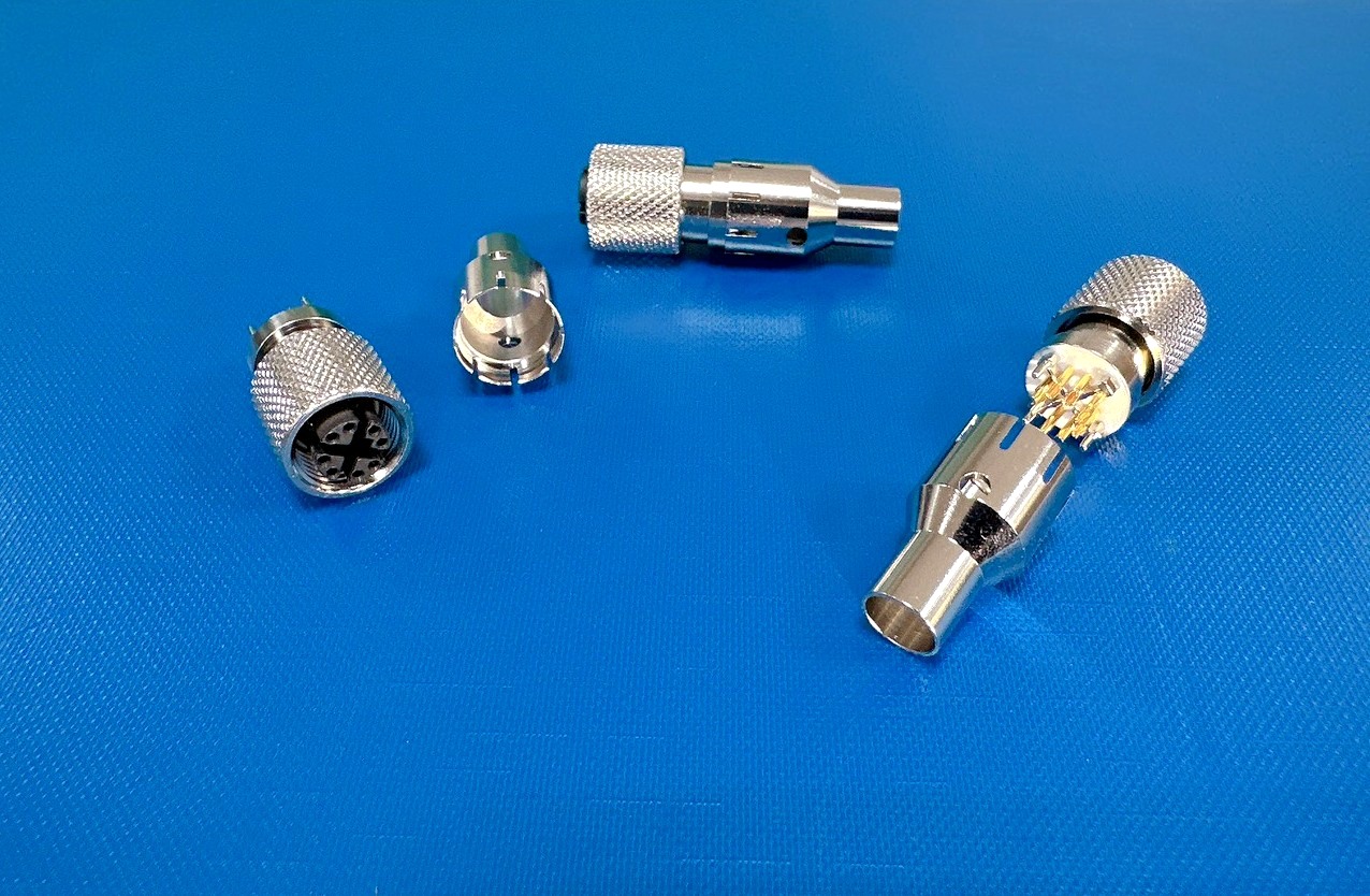 M12 X-code 8Pin Female Shielded Connector for Cable Assembly with Back Shell
